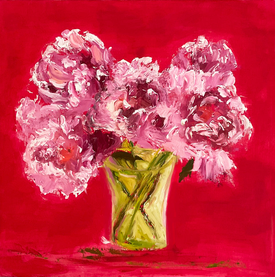 Peony Impasto Flower Painting Print